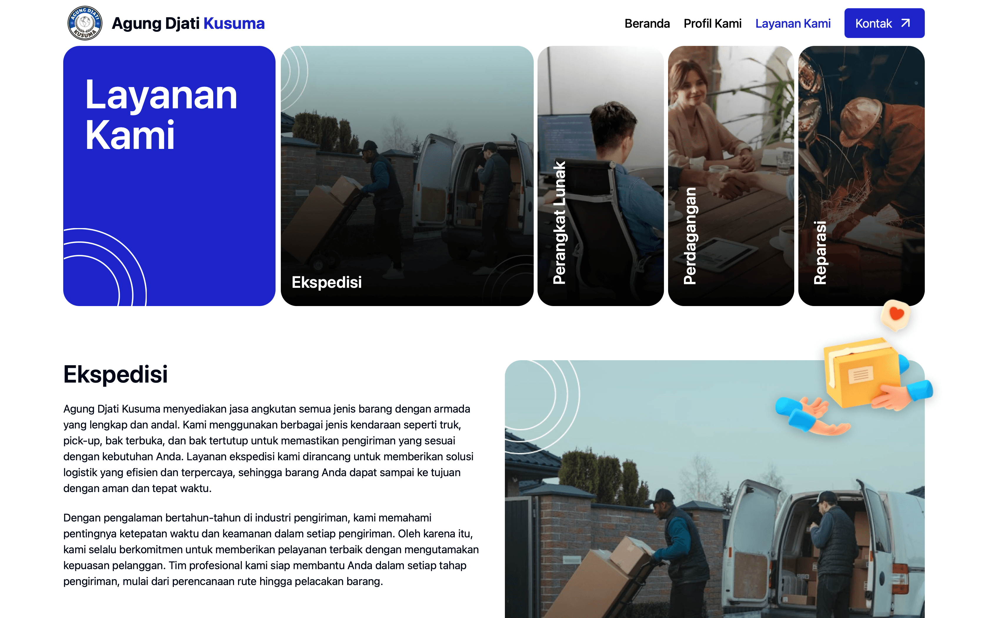Agung Djati Kusuma services section preview