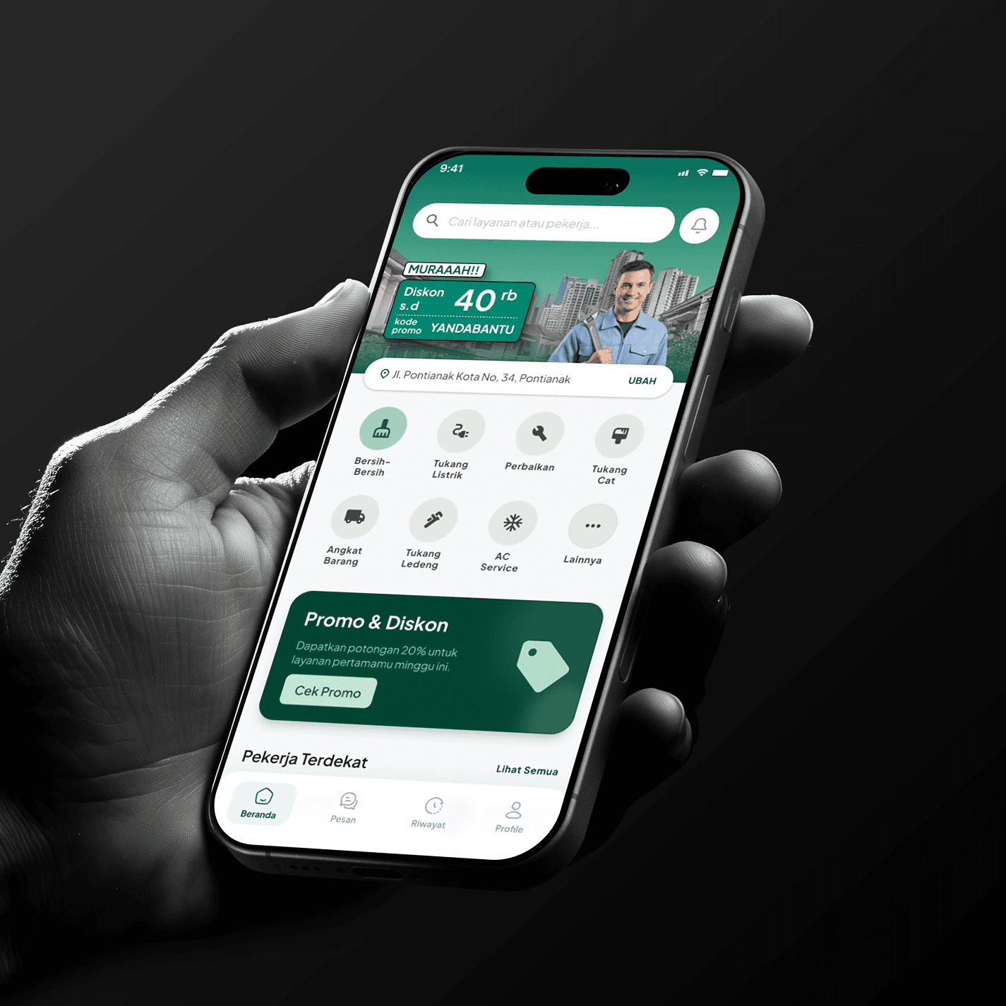 Yanda mobile app UI concept cover preview
