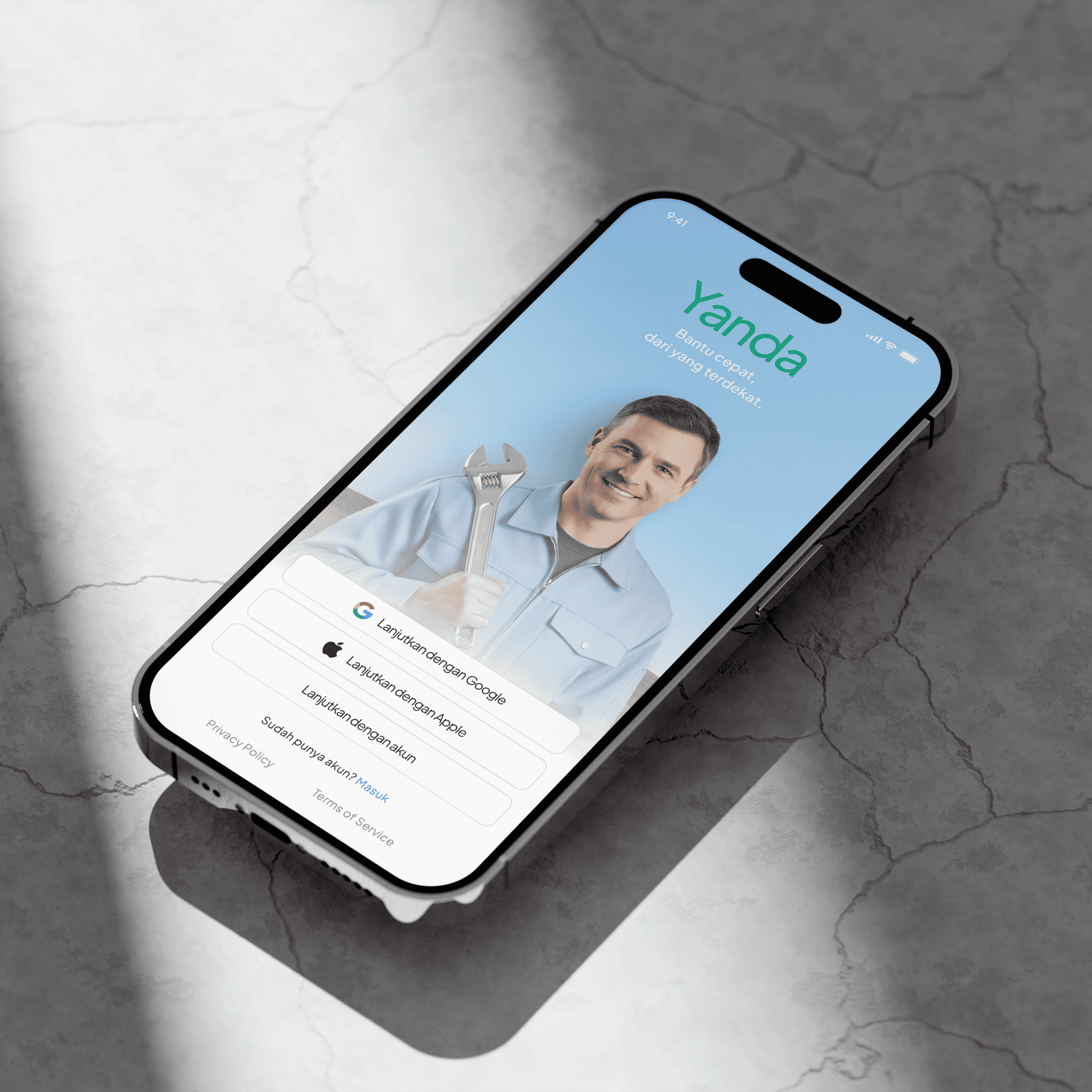 Yanda service marketplace mobile interface preview